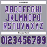 Custom Light Gray Purple-Black Mesh Authentic Football Jersey