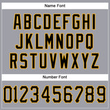 Custom Light Gray Black-Gold Mesh Authentic Football Jersey