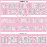 Custom Light Pink Gray-White Authentic Throwback Basketball Shorts