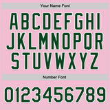 Custom Light Pink Green-White Authentic Throwback Basketball Jersey