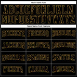 Custom Black Black-Old Gold Long Sleeve Performance T-Shirt