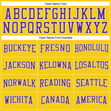 Custom Gold Purple-White Long Sleeve Performance T-Shirt
