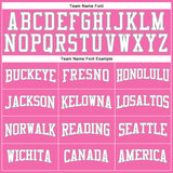 Custom Pink White-Gray Long Sleeve Performance T-Shirt