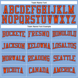 Custom Light Blue Orange-Royal Long Sleeve Performance T-Shirt