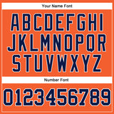 Custom Orange Navy-White Long Sleeve Performance T-Shirt