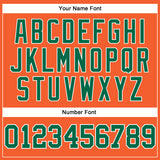 Custom Orange Kelly Green-White Long Sleeve Performance T-Shirt