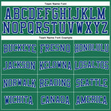 Custom Kelly Green Royal-White Long Sleeve Performance Salute To Service T-Shirt