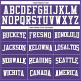 Custom Purple White-Gray Long Sleeve Performance T-Shirt