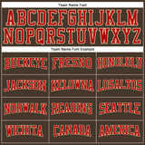 Custom Brown Red-Cream Long Sleeve Performance T-Shirt