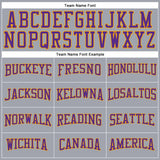Custom Gray Purple-Gold Long Sleeve Performance T-Shirt