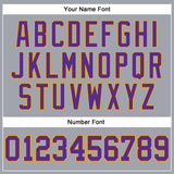 Custom Gray Purple-Gold Long Sleeve Performance T-Shirt