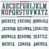 Custom White Pink-Kelly Green Long Sleeve Performance T-Shirt