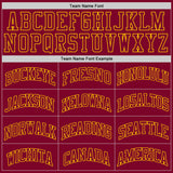 Custom Maroon Maroon-Gold Authentic Throwback Basketball Jersey