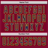 Custom Maroon Navy-Gold Hockey Jersey