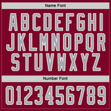 Custom Maroon Gray-White Hockey Jersey