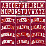 Custom Maroon White-Orange Authentic Throwback Basketball Jersey