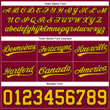 Custom Maroon Gold-Black Authentic Basketball Shorts