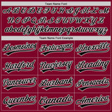 Custom Maroon Black-White Authentic Throwback Baseball Jersey