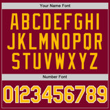 Custom Maroon Gold-White Authentic Throwback Baseball Jersey