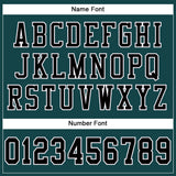 Custom Midnight Green Black-White Mesh Authentic Football Jersey