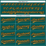 Custom Midnight Green Black-Old Gold Authentic Baseball Jersey