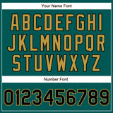 Custom Midnight Green Black-Old Gold Authentic Baseball Jersey