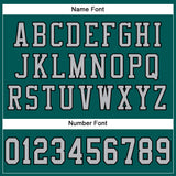 Custom Midnight Green Gray-Black Mesh Authentic Football Jersey