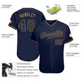 Custom Navy Navy-Old Gold Authentic Baseball Jersey