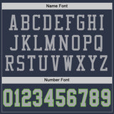 Custom Navy Gray-Neon Green Mesh Authentic Throwback Football Jersey