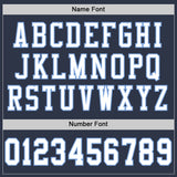 Custom Navy White-Light Blue Mesh Authentic Throwback Football Jersey