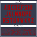 Custom Navy Navy-Red Mesh Authentic Football Jersey