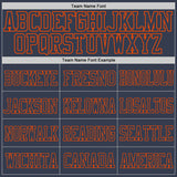 Custom Navy Navy-Orange Mesh Authentic Football Jersey