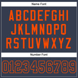 Custom Navy Navy-Orange Mesh Authentic Football Jersey