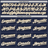 Custom Navy White-Old Gold Authentic Baseball Jersey