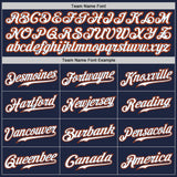 Custom Navy White-Orange Authentic Baseball Jersey