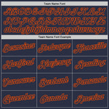 Custom Navy Navy-Orange Performance T-Shirt