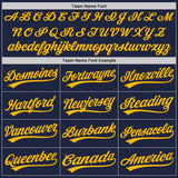 Custom Navy Gold Authentic Baseball Jersey
