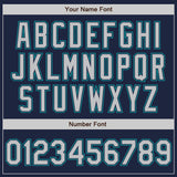 Custom Navy Gray-Teal Authentic Baseball Jersey