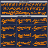 Custom Navy Bay Orange-Navy Authentic Baseball Jersey