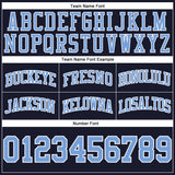 Custom Navy Light Blue-White Authentic Throwback Basketball Shorts