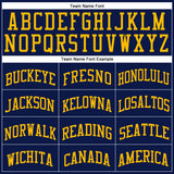 Custom Navy Gold Authentic Throwback Basketball Jersey