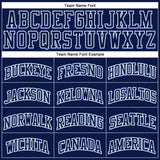 Custom Navy Navy-Light Blue Authentic Throwback Basketball Jersey