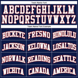Custom Navy White Pinstripe White Gray-Red Authentic Basketball Jersey