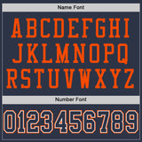 Custom Navy White-Orange Mesh Authentic Football Jersey