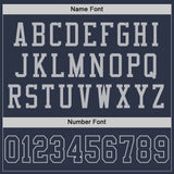 Custom Navy Gray Mesh Authentic Football Jersey