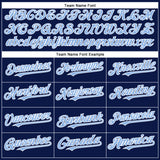 Custom Navy Light Blue-White Authentic Baseball Jersey