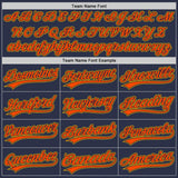 Custom Navy Gold-Orange Authentic Throwback Baseball Jersey