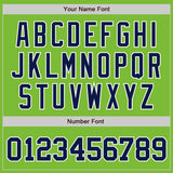 Custom Neon Green Navy-White Authentic Baseball Jersey