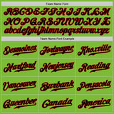 Custom Neon Green Black-Red Authentic Baseball Jersey