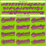 Custom Neon Green Pink-Navy Authentic Baseball Jersey